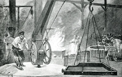 Eine Eisenhütte in der Rue Saint-Maur, aus 